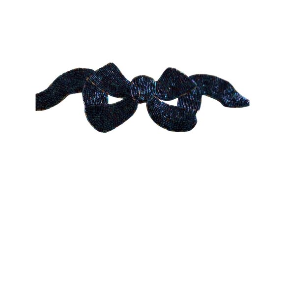Bundle of 3 Vintage Beaded Sequin Appliques Flower Bows main image 7